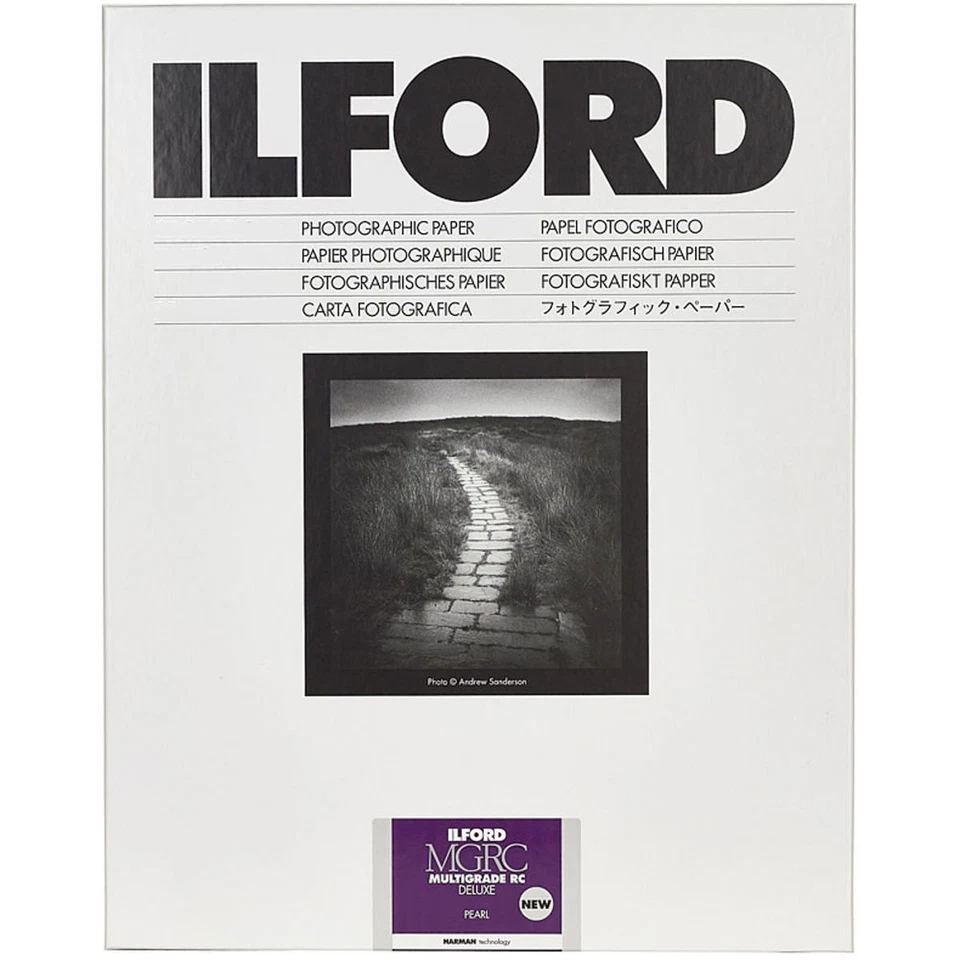 Papel fotográfico Ilford Multigrado V RC Deluxe superficie perla blanco y negro, 190 gsm, 9 Foto 1 de 1
