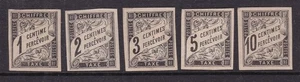 FRENCH COLONIES  ^^^^BOB  x5  hinged POST DUES    CLASSICS  hcv@ xdco2731col32 - Picture 1 of 1