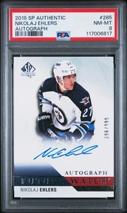 2015-16 SP Authentic Nikolaj Ehlers #285 Future Watch Auto Rookie 396/999 PSA 8 - Picture 1 of 2
