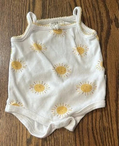 Rabbit + Bear 100% Organic Cotton Sleeveless Sun Icon Bodysuit Bow Size 0-3M - Picture 1 of 6