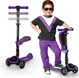 Skidee Y200 Kick Scooter for Kids - Purple (Open Box) - Picture 1 of 4