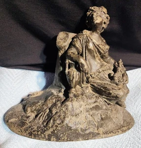 Antike viktorianische Göttin Frau Regal Mantel Uhr Topper Statue - Bild 1 von 7