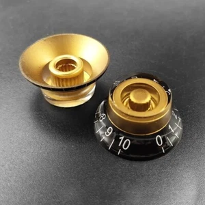 2/4 PCS Speed Control Knobs–Volume Tone Guitar for Gibson Les Paul – Black Gold - Picture 1 of 4