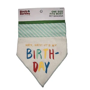 boots barkley pet bandana BIRTHDAY ADPTION DAY REVERSIBLE - Picture 1 of 2