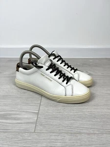 Saint Laurent Paris White Leather Low Top Sneakers Womens 36 Size - Picture 1 of 12