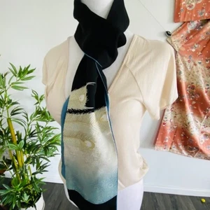 Blauer Pfau 2 Yard Seidentuch Vintage japanischer Upcycling Kimono Remake Handarbeit - Bild 1 von 8