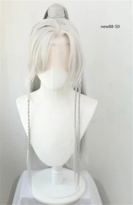 Unisex Chinese Ancient Hair Wig Headware Cosplay Prop Hanfu Movie Long Wig Gift - Image 1 of 4
