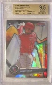2018 Shohei Ohtani Bowman's Best Refractors RC-BGS 9,5 Edelstein neuwertig mit Quad 9,5 U-Boote - Bild 1 von 2