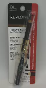 Revlon Colorstay Brow Fantasy Pencil and Gel Dark Brown #106 Bonus Tweezer New - Picture 1 of 6