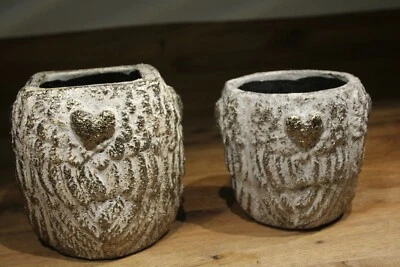 Blumentopf/Übertopf aus Keramik, mit Herzoptik Bronze, 2 Modelle erhältlich - Bild 1 von 3