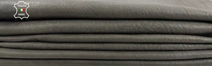 NATURAL GRAINY TAUPE GREY Thick Soft Lambskin leather 7 skins 36sqf 1.3mm #C2930 - Picture 1 of 7
