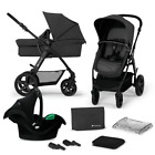 Kinderkraft MOOV CT Wózek dziecięcy 3 w 1 Zestaw, z fotelikiem samochodowym dla niemowląt I-Size, czarny
