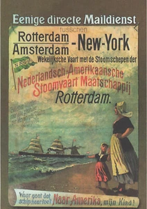 Póster de envío - Holanda América / Ámsterdam - Nueva York 1875 - Reimpresión vintage A4 - Imagen 1 de 1