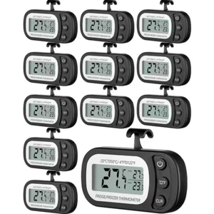 Digital Refrigerator Thermometer Waterproof with Hook & Magnetic Back for Kitche - Picture 1 of 12