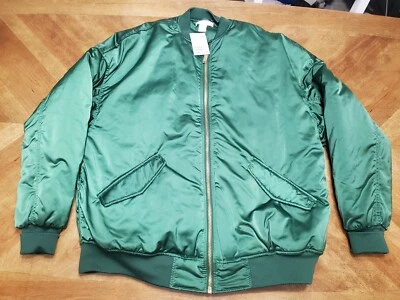 CHAQUETA SATINADA H&M MUJER TALLA 8 VERDE CREMALLERA COMPLETA Foto 1 de 4