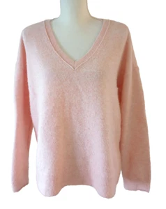 Lucky Brand Sweater Women's Medium Pullover V Neck Long Sleeve Casual Soft Pink - Picture 1 of 7