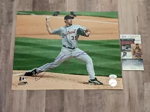 Archivo fotográfico firmado por Justin Verlander 11x14 JSA Certificado de autenticidad Tigres de Detroit MVP CY HOF Astro - Imagen 1 de 5