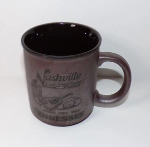 CERAMIC NASHVILLE COFFEE MUG METALLIC PURPLE MUSIC CITY  - Picture 1 of 7