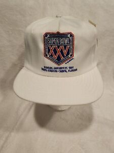 Vintage Super Bowl XXV 25 NFL Snapback Hat Cap Silver Anniversary Read New