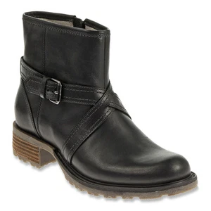 SEBAGO SHOES SARANAC STRAP LOW MOTO BOOTS BLACK WATERPROOF LEATHER 6.5 NEW $175 - Picture 1 of 6