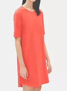 VESTIDO EILEEN FISHER SHIFT ALGODÓN JERSEY ELÁSTICO ROJO LORY PP-1X-2X - Imagen 1 de 4