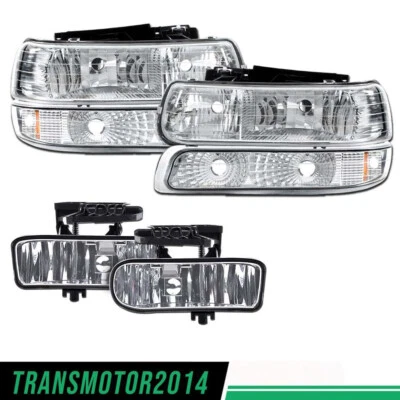 Fit For 1999-2006 Silverado Suburban Tahoe Headlights +Bumper Signal+Fog Lights - Image 1 of 4
