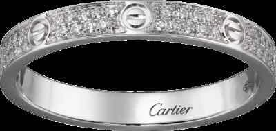 Alianza Cartier Love oro blanco 18k pavé diamantes-talla 48-W recibo-precio de venta sugerido por el fabricante $7200 Foto 1 de 4