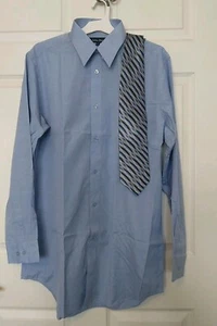 New Mens Long Sleeve Blue Shirt & Matching Tie Size L TALL - Picture 1 of 3