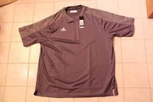ADIDAS MEN'S CLIMALITE 1/4 ZIP PULLOVER SHIRT - SIZE 2XL - GRAY - NEW - Picture 1 of 7