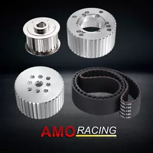 Gilmer Billet Alum Belt Drive Short Water Pump Pulley Kit Fits SBC Chevy 283 400 - Foto 1 di 5