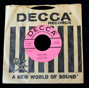 ERNEST TUBB-NEXT TIME-DECCA 930952- PINK LABEL PROMO-1959-UNPLAYED NEW OLD STOCK - Picture 1 of 5