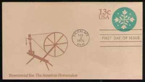 US. U572. 13c. American Homemaker. #6 Plain. FDC. MNH. 1976 - Picture 1 of 1