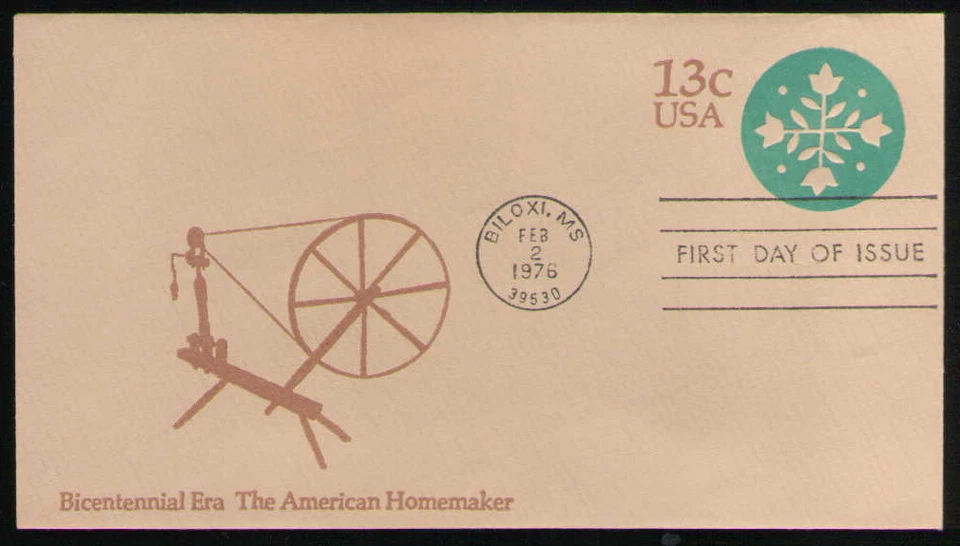 US. U572. 13c. American Homemaker. #6  Plain. FDC. MNH. 1976 - Image 1 of 1