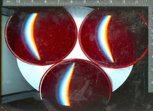 3 NOS JEFFERSON TRAFFIC STOP LIGHT RED GLASS LEN 5 1/2" - Picture 1 of 3