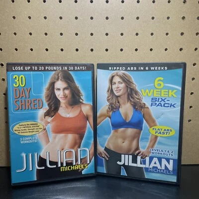 2 DVD LOT- Jillian Michaels: 30 Day Shred & 6 Week Six-Pack (DVD) - Image 1 of 4