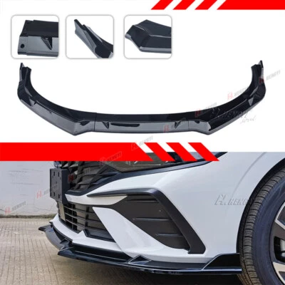 FOR 2024-25 HYUNDAI ELANTRA SE SEL GLOSS BLACK V STYLE FRONT BUMPER LIP SPLITTER - Image 1 of 4