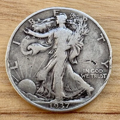 1937-P Walking Liberty Half Dollar, Great Condition, 90% Silver - Image 1 of 2