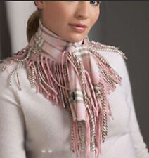 Burberry Happy double fringe scarf pink
