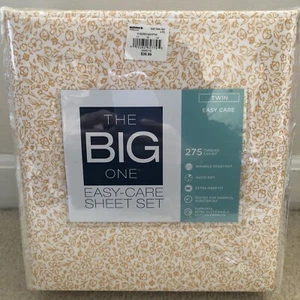 Big One ZWILLING Laken 3-teiliges Set Baumwollmischung faltenfest Gelbgold Blumen 275 Fäden - Bild 1 von 13