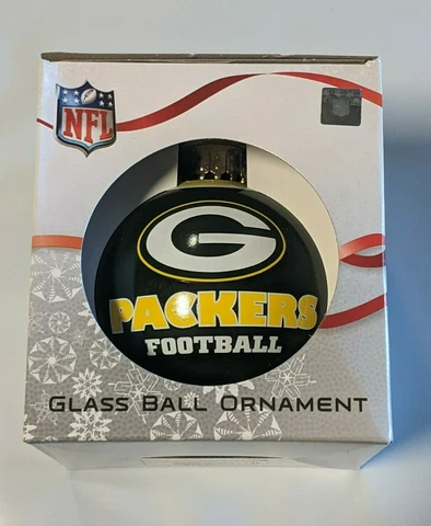 Green Bay Packers Christmas Tree Holiday Ornament New - Team Logo Glass Ball Cover