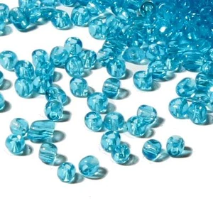 Lot (1800) vintage Czech aqua blue rondelle seed glass beads 2mm - Picture 1 of 2