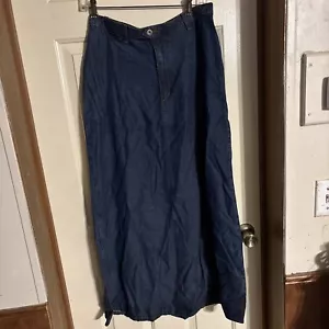 Neu mit Etikett Vintage Karen Kane Denim Boho Gypsy Maxirock Damengröße 10 hergestellt in den USA - Bild 1 von 8