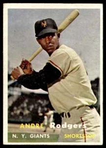 1957 Topps Andre Rodgers RC New York Giants #377 - Imagen 1 de 2