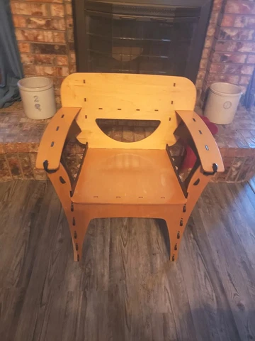 Extremely Rare David Kawecki Puzzle Chair Maple And Black Lacquer Cover