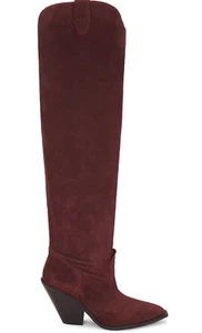 Free People Womens Triple Crown Over The Knee Boot In Espresso Suede Sz 10 - Picture 1 of 8