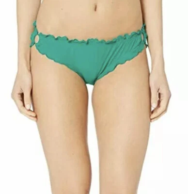 Kate Spade New York L3751 Jade Green Solids Ruffle Edge Bikini Bottom Sz Medium - Image 1 of 2