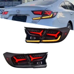 LED Tail Lights For Honda Accord 10Th Gen 2018-2022 Sequential Rear Lamps Smoke - Picture 1 of 6