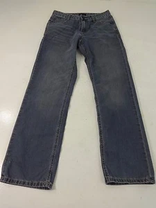 JACK & JONES MENS BLUE DARK WASH COTTON BLEND STRAIGHT LEG JEANS SIZE 28 X 28  - Picture 1 of 5