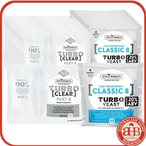 10x Classic 8 Turbo Yeast + Turbo Clear Still Spirits | Home Brew Distilling - Picture 1 of 5
