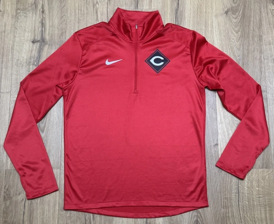 Nike Cincinnati Reds Shirt Mens Size Medium Team Diamond Pacer Quarter Zip - Image 1 of 4